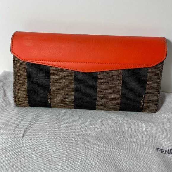 Authentic Fendi Leather & Canvas Turn lock Wallet with Dust Bag - Picture 6 of 16